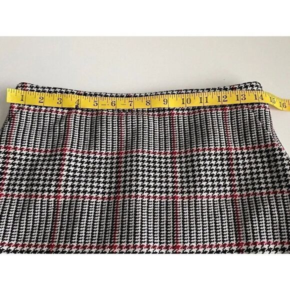 Forever 21 Juniors Sz 26 Mini Skirt Multicolor Houndstooth Plaid With Pockets - Picture 5 of 8
